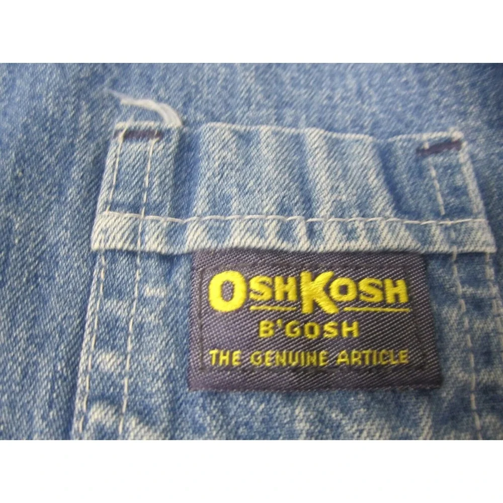 VTG Oshkosh B'Gosh Overalls Boys Sz 6 Blue Denim‎ Jean Mechanic Farmer Full Suit